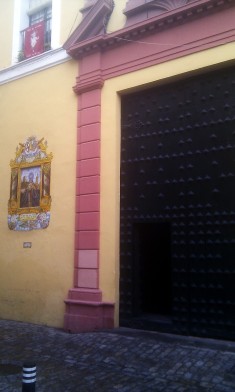 Door to the church of the Gregorian chanters.